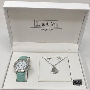 NWT In Box L & Co Watch, Necklace and Earrings Set